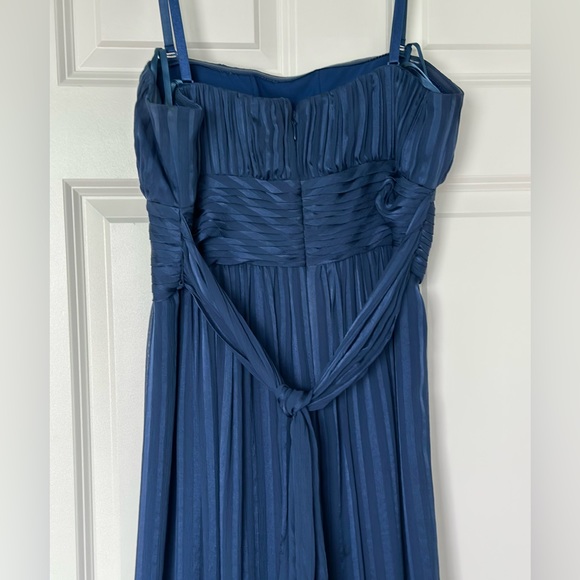 EUC | BCBG MaxAzria ink blue strapless 100% silk gown/PROM dress - Picture 5 of 10